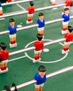 Red and Blue Table Football Players Arranged around Centre Circle