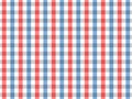 Red and Blue Tablecloth Seamless Gingham Pattern. Two Color Design Royalty Free Stock Photo