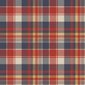 Red blue tartan fabric texture seamless pattern