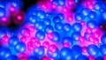 Red and blue three-dimensional spheres. neon glow. abstract. 3D rendering Royalty Free Stock Photo