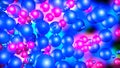 Red and blue three-dimensional spheres. neon glow. abstract. 3D rendering Royalty Free Stock Photo