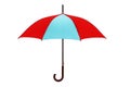 Red and blue umbrella on white with clipping path Royalty Free Stock Photo