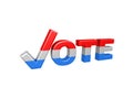 Red and blue vote check symbol