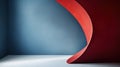 A red and blue wall with a curved shape in the middle, AI Royalty Free Stock Photo