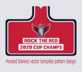 Man`s Stanley Cup hooded blanket tamplate pattern design of hockey trophy.