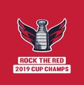 Banner with Stanley Cup.Cover.Sport hockey background.