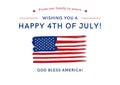 Red Blue White Clean Minimalist Personal Landscape 4th of July Card
