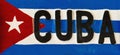 Red-blue-white Cuban flag on metal plate, Cuba