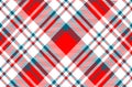 Red Blue White Gingham Buffalo Lumberjack pattern background. Royalty Free Stock Photo