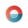 a red blue and white logo with a circle in the middle Royalty Free Stock Photo