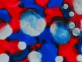 Red blue white scattered color spots