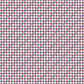 Red Blue White Seamless Small Diagonal French Checkered Pattern. Little Inclined Colorful Fabric Check Pattern Background. 45