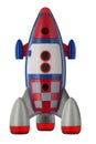 Red blue and white toy plastic childs rocket Royalty Free Stock Photo