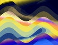 Blue pink phosphorescent fluid rainbow lines abstract background, geometries, design Royalty Free Stock Photo