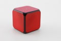 Square shape red bluetooth speaker Royalty Free Stock Photo