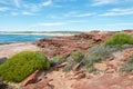 Red Bluff Beach: Sandstone and Sea Royalty Free Stock Photo