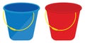 Red and bluie bucket, icon Royalty Free Stock Photo