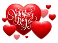 Red Blur Hearts Valentine day background. Vector Royalty Free Stock Photo