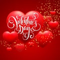 Red Blur Hearts Valentine day background. Vector Royalty Free Stock Photo