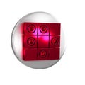 Red Board game of checkers icon isolated on transparent background. Ancient Intellectual board game. Chess board. White