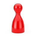 Red Board Game Pawn Figure Mockup. 3d Rendering