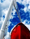Red boat and blue sky Royalty Free Stock Photo