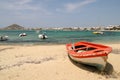 Red boat, Naxos, Greece Royalty Free Stock Photo