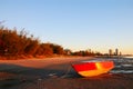 Red Boat At Sunrise Royalty Free Stock Photo