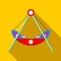 Red boat swing on a playground icon Royalty Free Stock Photo