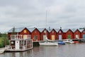 Red boathouses Royalty Free Stock Photo