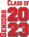 Red Bold Class of 2023 Stacked Logo Royalty Free Stock Photo