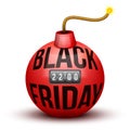 Red Bomb About To Blast with Black Friday sales Royalty Free Stock Photo