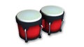 Red bongos, drums isolated on white Royalty Free Stock Photo