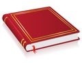 Red book with bookmark vector illustration