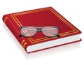 Red book and glasses vector illustration Royalty Free Stock Photo