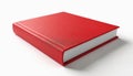 Red book isolated on white backdrop. Closed cover book on plain background. Education literature study concept. Textbook object Royalty Free Stock Photo