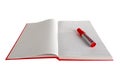 Red Book with Marker Royalty Free Stock Photo