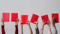 The Red Books Held High.AI generated image Royalty Free Stock Photo