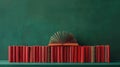 The red books on shelf..AI generated image Royalty Free Stock Photo