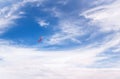 Red boomerang in flight