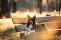 Red border collie dog in a meadow, summer Royalty Free Stock Photo