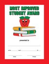 Red border green text most improved student award