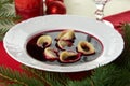 Red borscht (Czerwony barszcz) with dumplings Royalty Free Stock Photo