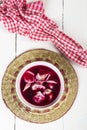 Red borscht with dumplings Royalty Free Stock Photo