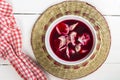 Red borscht with dumplings Royalty Free Stock Photo