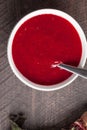 Red Borscht Soup above shot Royalty Free Stock Photo