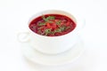 Red borscht soup with dill Royalty Free Stock Photo