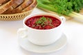 Red borscht soup with dill Royalty Free Stock Photo