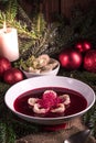 Red borscht soup Royalty Free Stock Photo