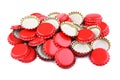 Red bottle caps Royalty Free Stock Photo